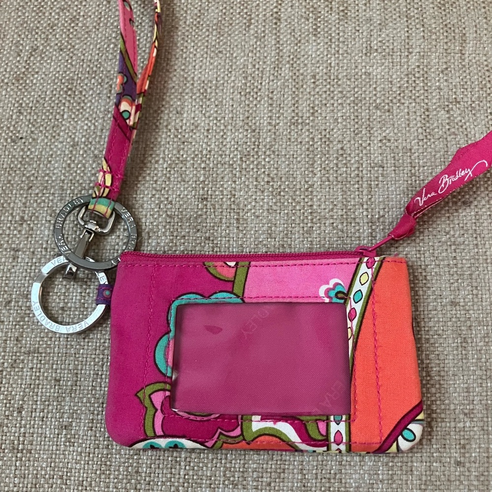 Vera Bradley pink purple and orange lanyard - Picture 2 of 3